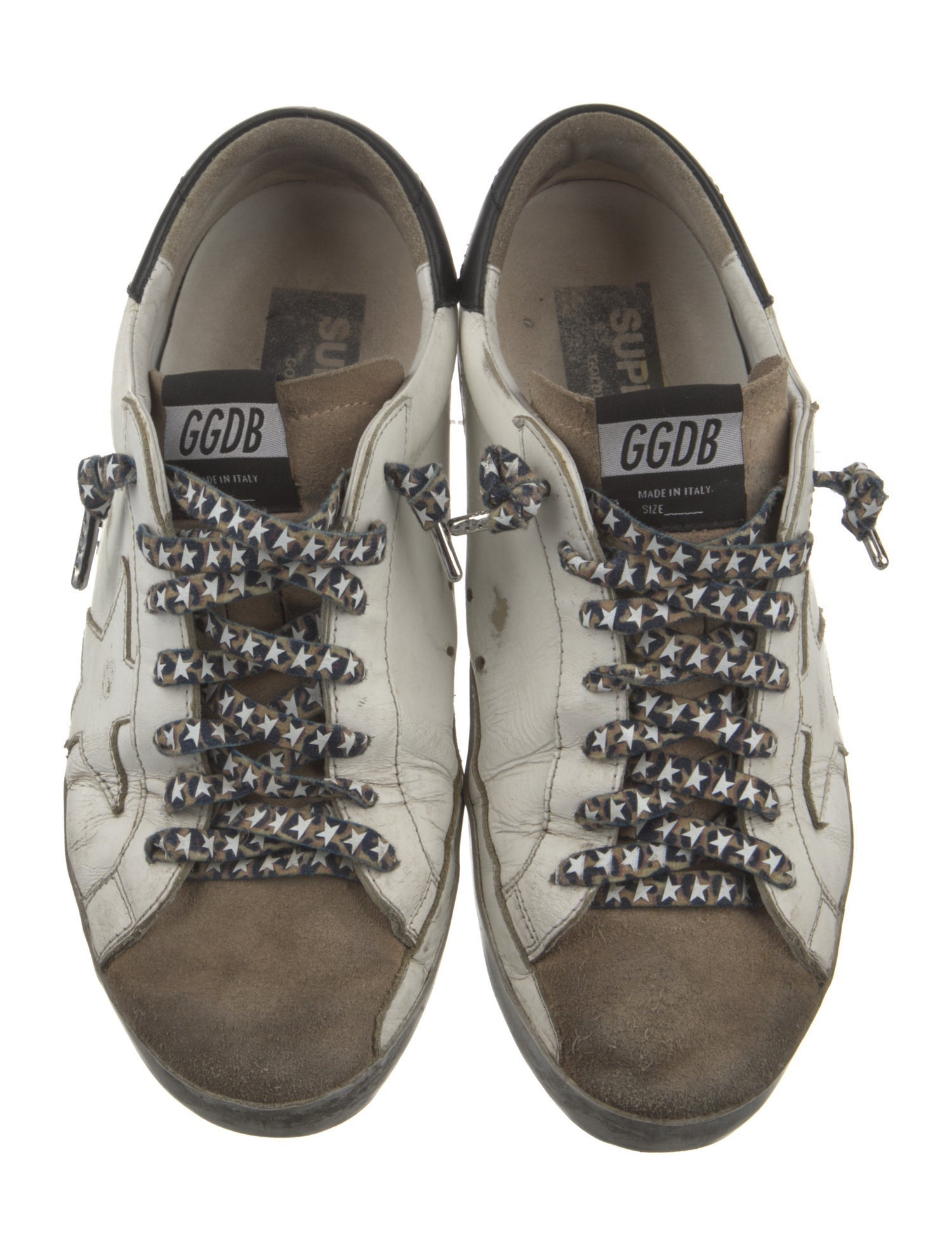 Golden Goose Leather Colorblock Pattern Sneakers